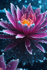 Macro View of Icy Winter Flowers