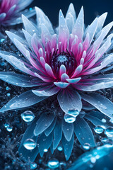 Macro View of Icy Winter Flowers