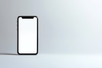 Smartphone showcased on plain white backdrop for clear and simple look.