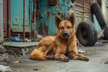 Fototapeta premium Stray Dog on the Street