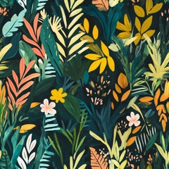 Fototapeta premium Tropical Floral Pattern Design