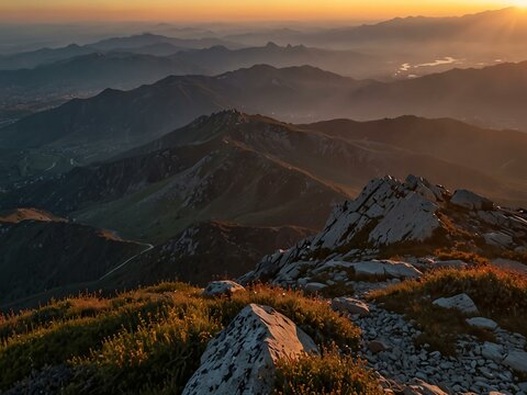 Sunset from Monte Zerbion peak.
