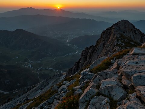 Sunset from Monte Zerbion peak.