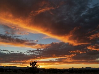 Fototapeta premium Sunset in Kingman, Arizona.