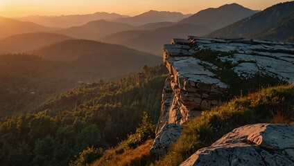 Naklejka premium Sunset in the mountains.