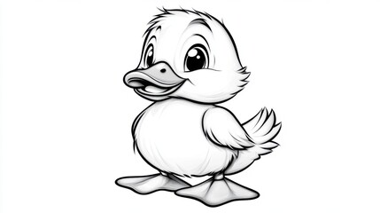Fototapeta premium Playful cartoon duck character creative illustration children's art whimsical style fun concept for kids' content