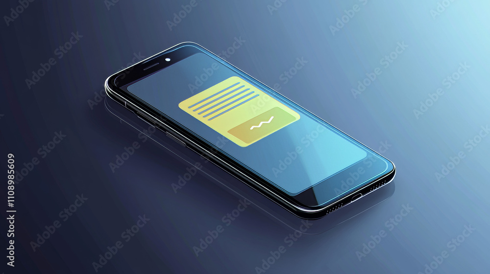 Poster modern frameless smartphone with empty chat bubbles on screen. message or sms on mobile phone. reali