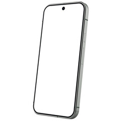 Isometric view mockup template of hazel android device or smartphone without background