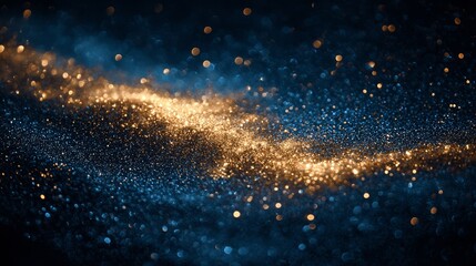 Obraz premium a blue and gold glittering background with a black background