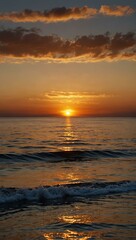 Fototapeta premium Sunset over the sea.