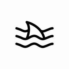 shark tail sea icon sign vector