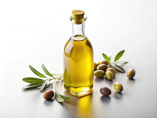 Tilt-Shift Olive Oil Bottle Photography: High-Resolution Product Image