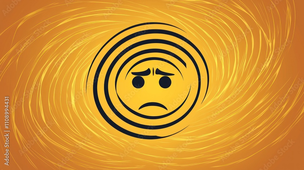 Aufkleber a minimalist icon showing a confused face with swirling lines around it, symbolizing uncertainty.