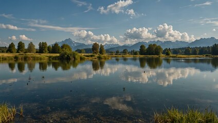 Fototapeta premium Swampland at Lake Hopfensee.