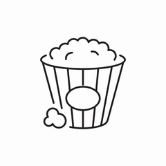 popcorn basket icon sign vector