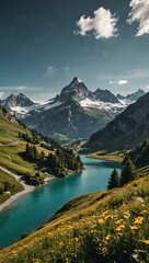 Obraz premium Swiss Alps during summer.