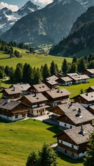 Swiss mountain village.