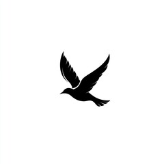 Obraz premium Silhouette of a bird in flight.