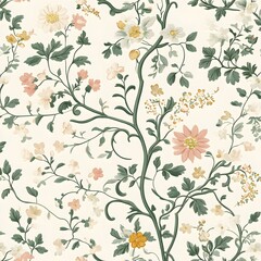 Fototapeta premium background with small floral motifs on a bright background