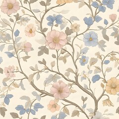 Fototapeta premium background with small floral motifs on a bright background
