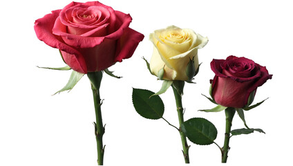 set of different color roses