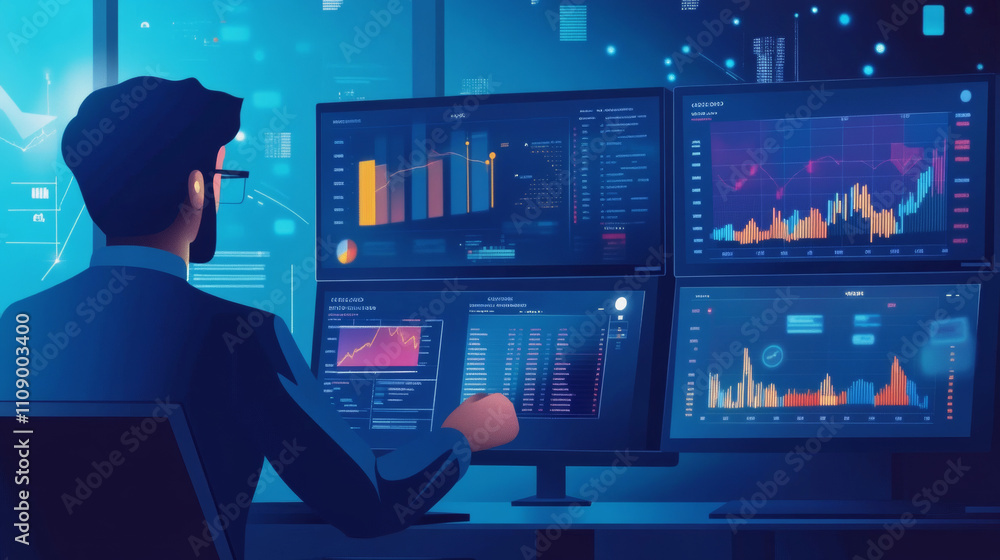 Aufkleber ai helps trader to analyze data on the securities trading stock exchange market. ai chatbot trade on