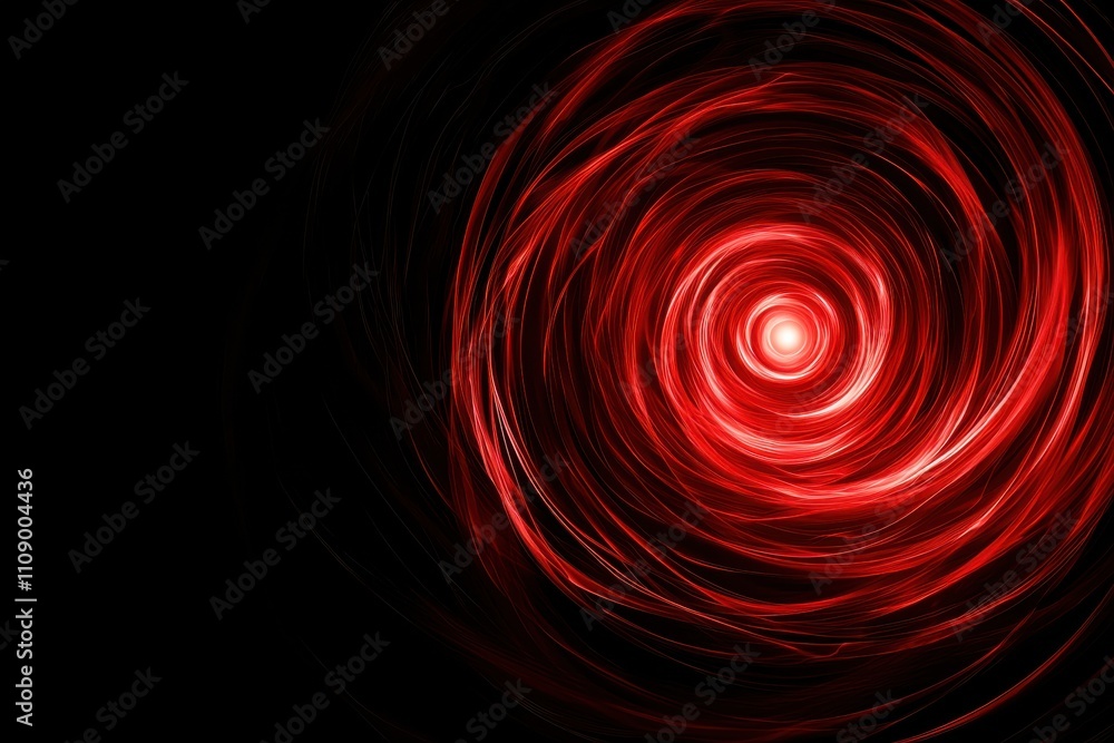 Aufkleber a swirling red vortex radiates energy, creating a mesmerizing visual effect against a dark backgroun