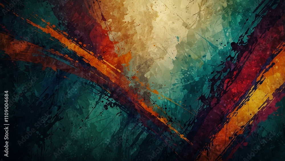 Poster textured background with abstract elements.