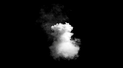  a white cloud of smoke on a black background, creating a stark contrast between the two colors