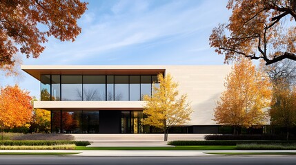 Obraz premium Sleek contemporary house design featuring minimalist architecture and spacious interiors, 3D rendering architectural