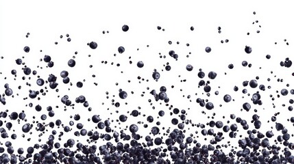 Obraz premium a bunch of blueberries floating in the air against a white background The blueberries are a deep, vibrant blue color and appear to be freshly picked