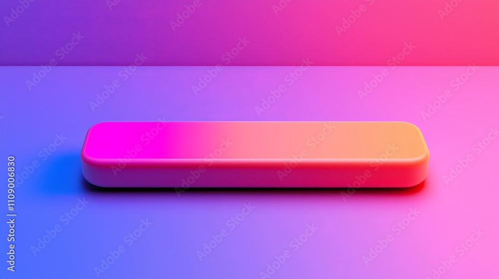 Poster a sleek, minimalistic bar with gradient colors, illuminated against a softly lit background, creatin