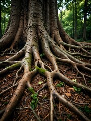 The intricate beauty of a tree's roots and foliage.