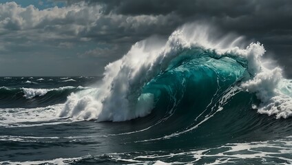 The power of the sea, symbolized by crashing waves.