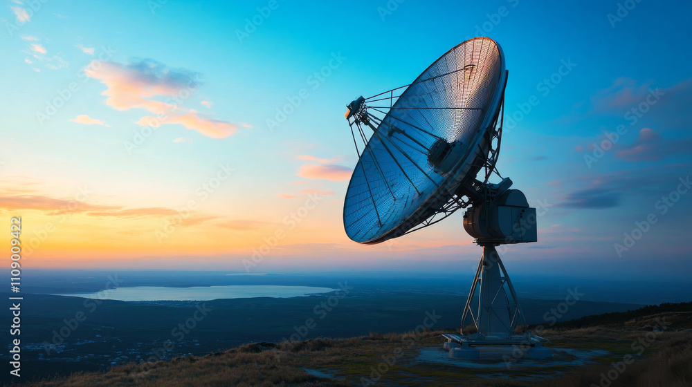 Aufkleber abstract technology digital communication background. the digital data is transmitted via satellite 