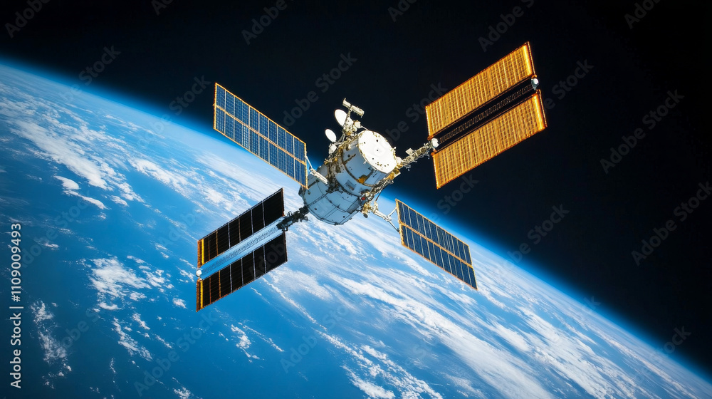 Aufkleber abstract technology digital communication background. the digital data is transmitted via satellite 