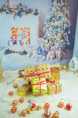 New Year's interior in a photo studio
