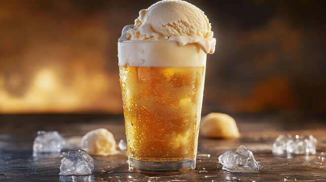 Golden Lager with Vanilla Ice Cream Float