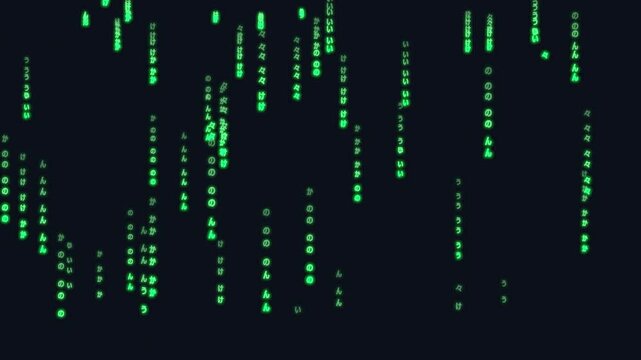 Background Green Matrix motion video 4k.