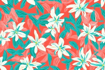 Fototapeta premium Abstract floral art background template. Botanical watercolor hand drawn flowers brush line art design - Vector illustration 