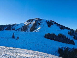 snow covered mountains