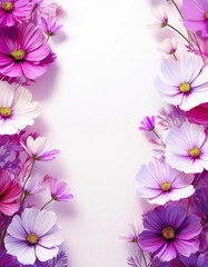 Soft Floral Framing Design with Colorful Petals in 3D Style