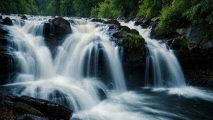 Fototapeta premium Thundering waterfalls in a powerful cascade.