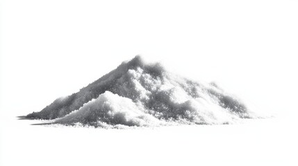 Obraz premium a pile of white sugar on a white background, creating a stark contrast between the two colors The sugar appears to be crystallized, giving it a glossy sheen