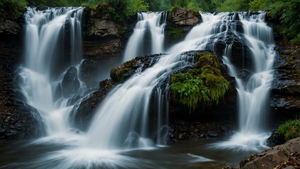 Obraz premium Thundering waterfalls in a powerful cascade.