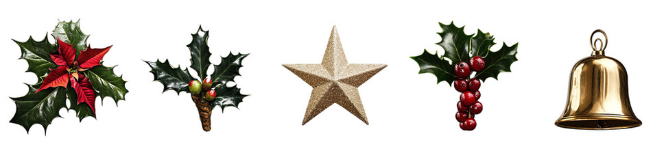 Fototapeta premium set of Christmas decorations,