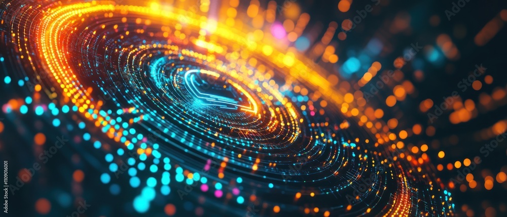 Poster abstract representation of a swirling cosmic pattern