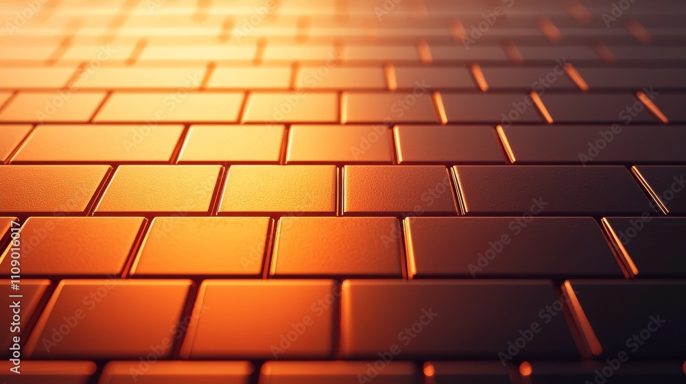 Aufkleber a close-up of polished tiles reflecting warm light, showcasing a textured pattern that creates a vis