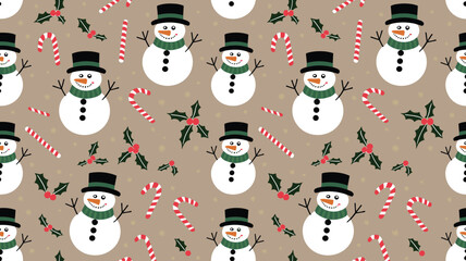 Festive Christmas Patterns with Seasonal Elements and Holiday Decorations  
