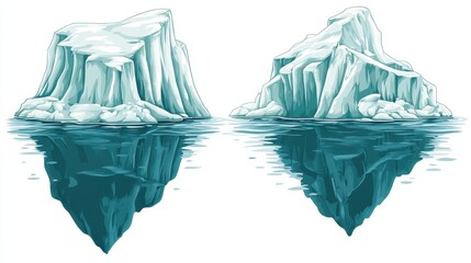 Obraz premium Abstract Representation of Melting Icebergs in Space